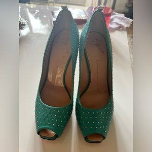 Blue studded Giuseppe Zanotti heels